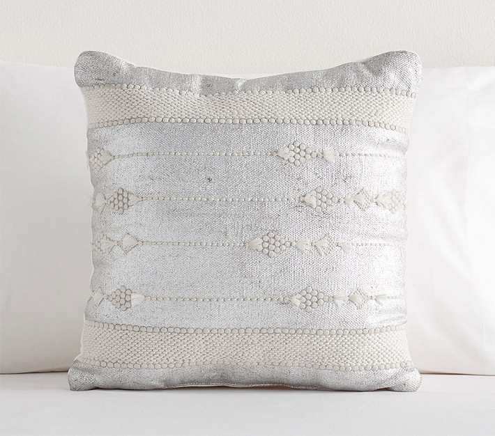 Micah Metallic Nursery Throw Pillow Pottery Barn Kids