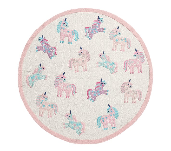 Unicorn Kids Round Rug | Pottery Barn Kids