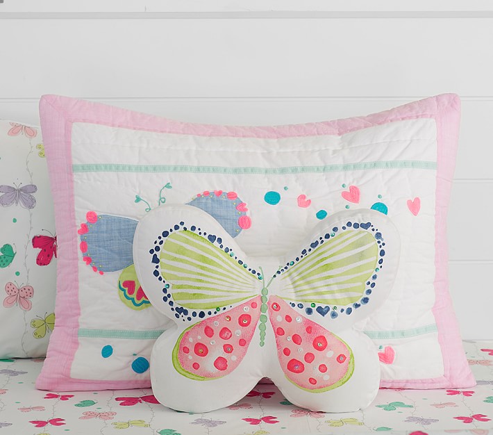 Sparkle Butterfly Decorative Nursery Throw Pillow Pottery Barn Kids