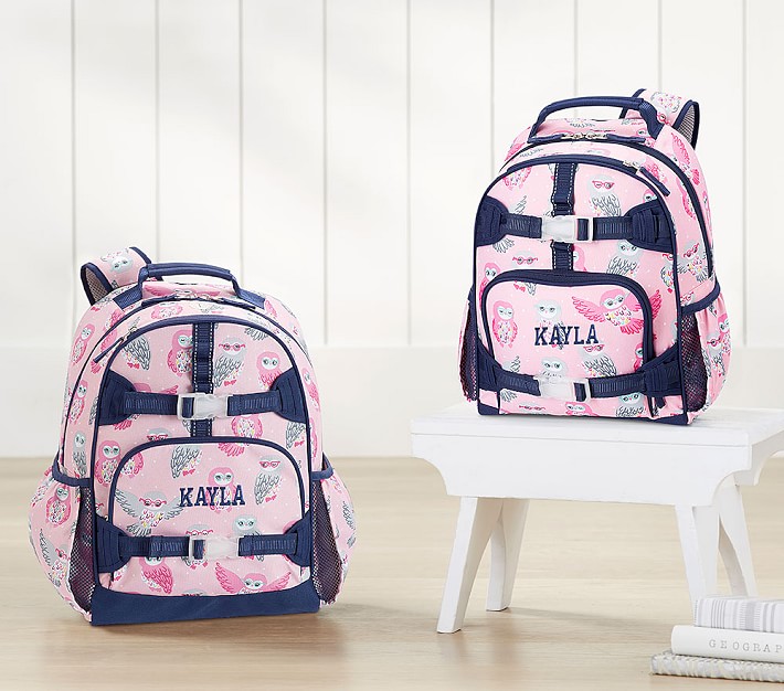 Pottery Barn Kids Owls Pink Backpack with Lunch Box Monogrammed