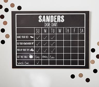 Personalized Chore Chart Chalkboard and Corkboard