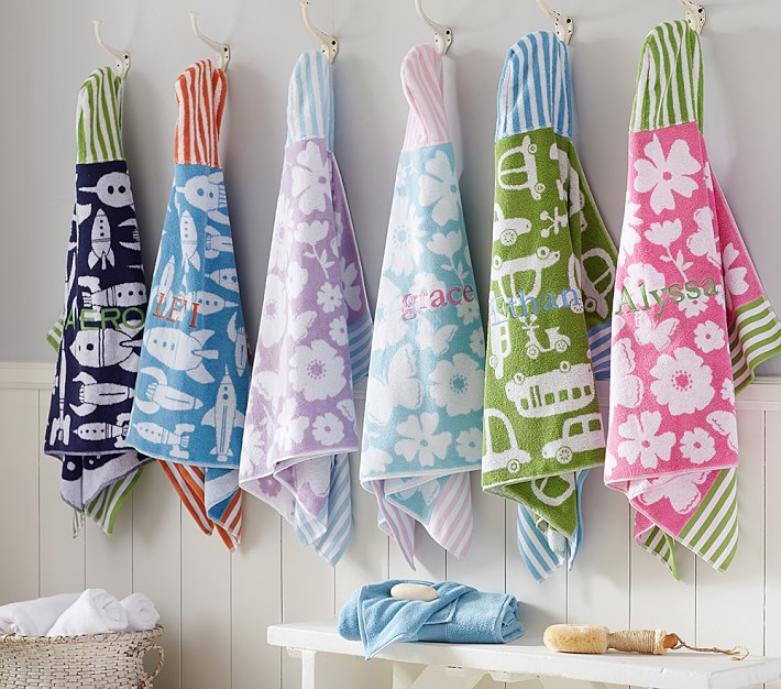 Jacquard Hooded Towel Pottery Barn Kids