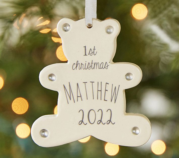 Baby's First Round Acrylic Personalized Ornament