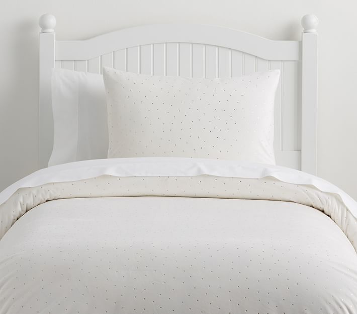 Chamois Metallic Dot Kids' Duvet Cover Pottery Barn Kids