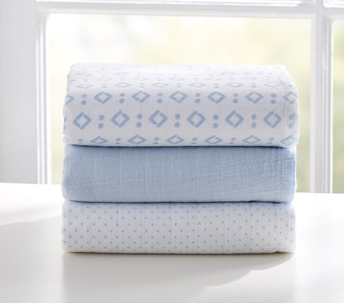Organic Muslin Swaddle Set Pottery Barn Kids