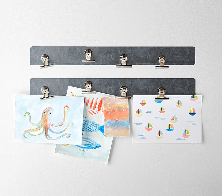 Magnetic Strip with Clips, Kids Art Display