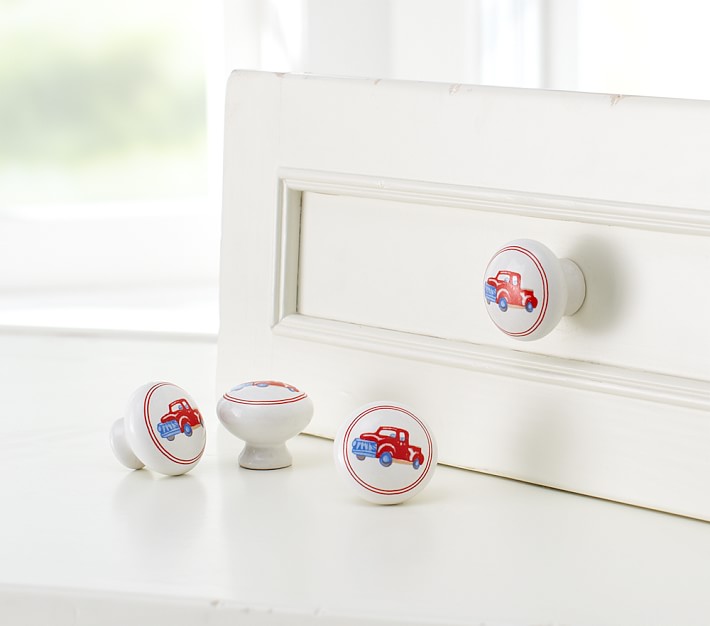 Fire Truck Knobs  Pottery Barn Kids