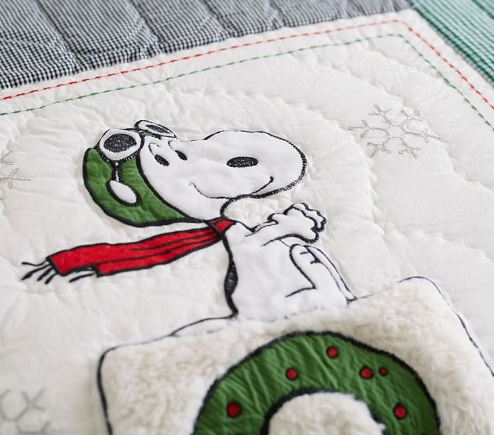 Peanuts® Holiday Kids' Comforter Set Pottery Barn Kids