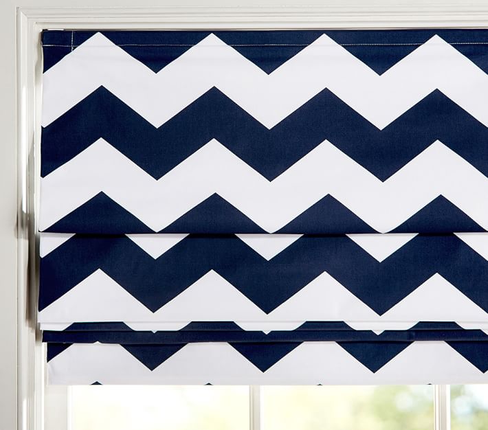 Chevron Blackout Cordless Kids Roman Shade | Pottery Barn Kids