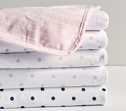 Dot & Stripe Chamois Baby Blanket