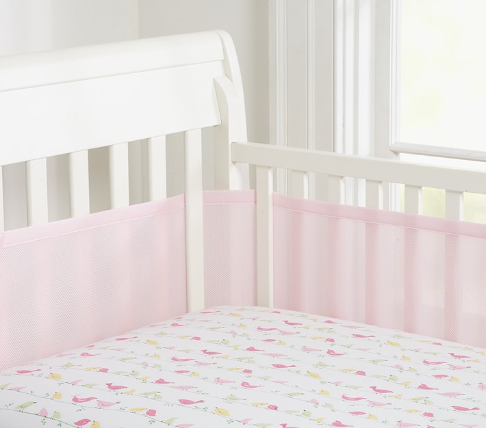 Pink breathable crib store bumper