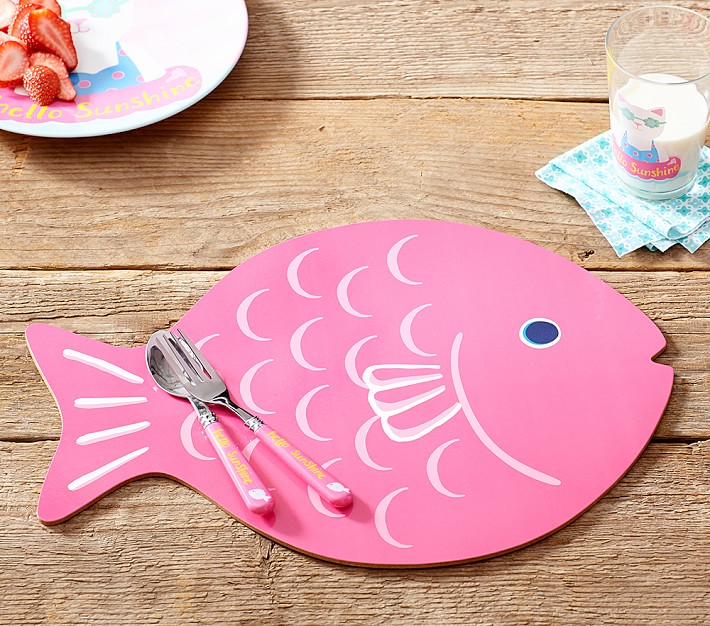 Pink Fish Cork Kids Placemat Pottery Barn Kids