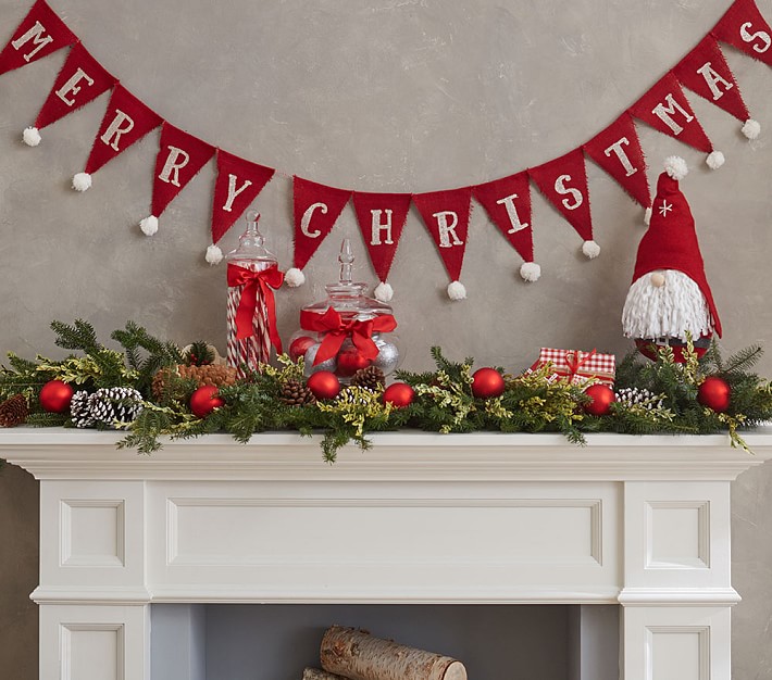 Merry Christmas Bunting Christmas Garland | Pottery Barn Kids