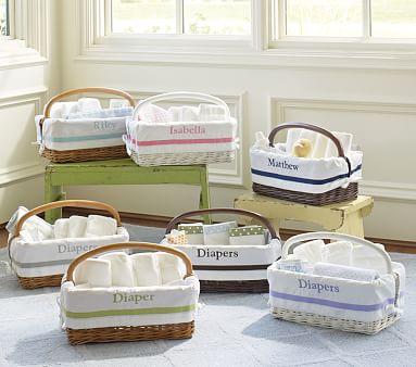 Nursery Storage Basket, Diaper Caddy Organizer, Nursery Oval