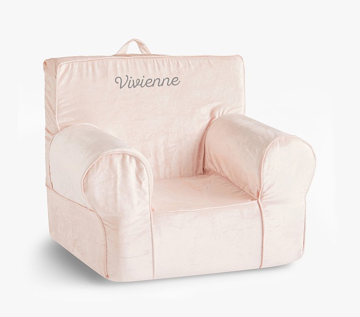 Kids Anywhere Chair Blush Velvet Slipcover Only