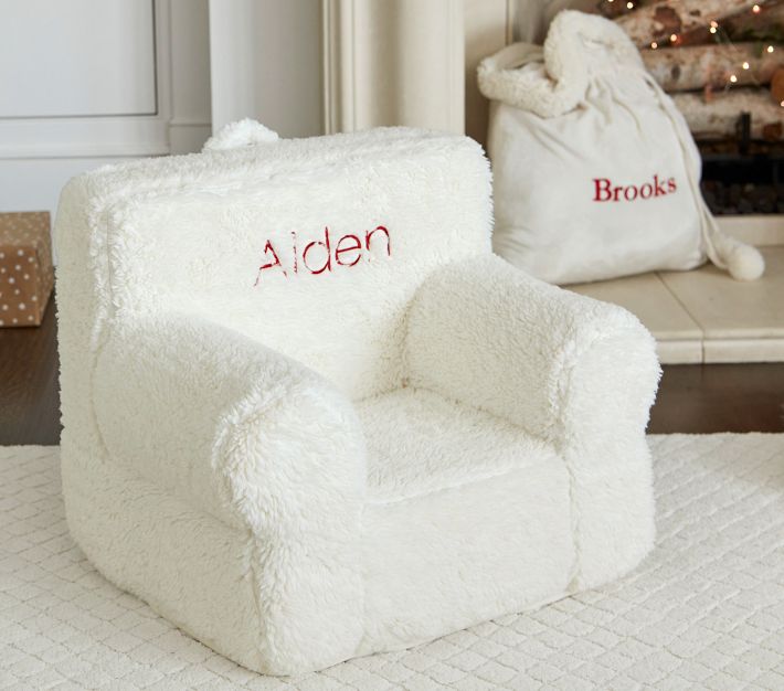 My First Cream Sherpa Anywhere Chair® Toddler Armchair Pottery Barn