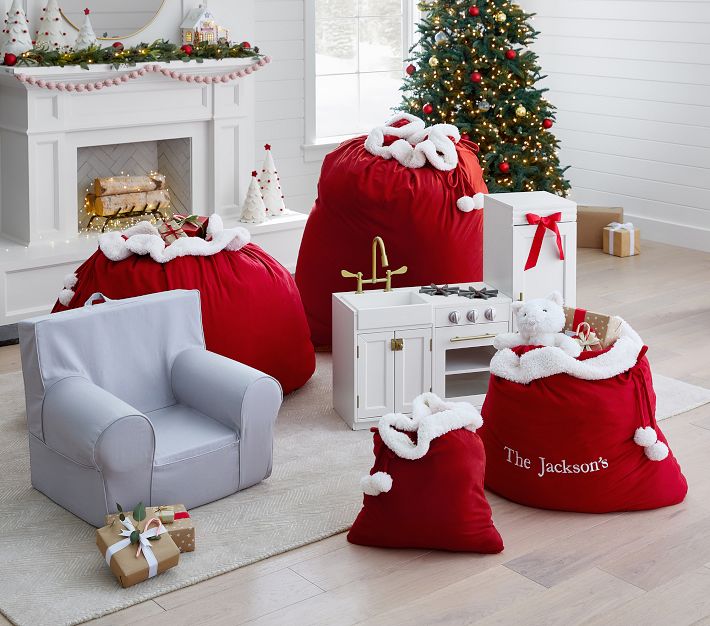 Santa's Bag Red Wrapping Paper Storage Box