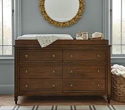 Chris Loves Julia Turned Wood Extra-Wide Dresser & Topper Set