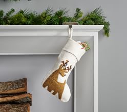 west elm x pbk Modern Reindeer Felt Stocking