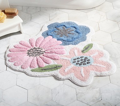 Brown Floral Bath Mats Flower Pattern Bathroom Mat Taupe and 