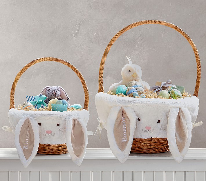 Taupe Bunny Easter Basket Liners Pottery Barn Kids