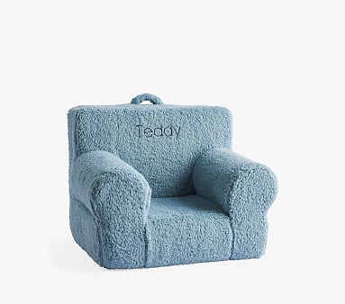 My First Anywhere Chair Light Blue Cozy Sherpa Slipcover Only