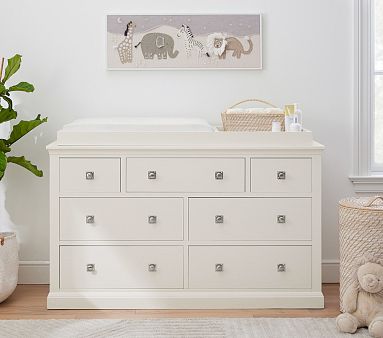 Charlie Extra Wide Changing Table Dresser & Topper | Pottery Barn Kids