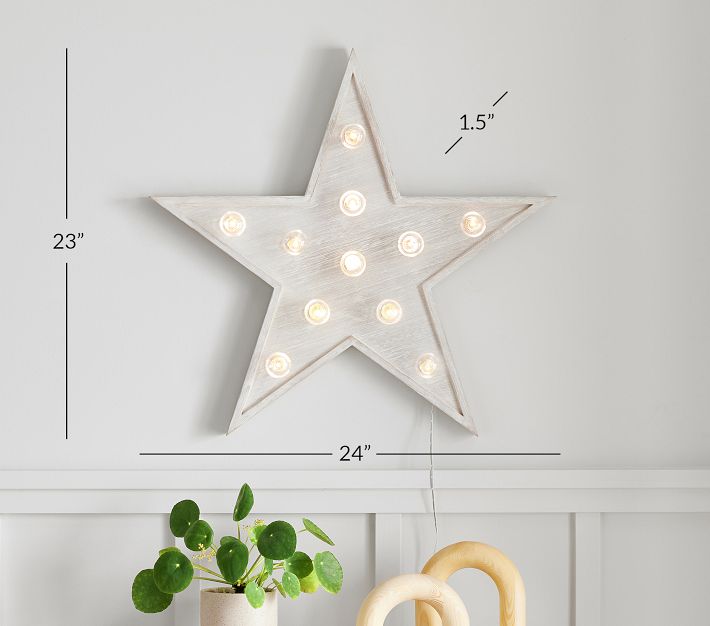 Light Up Nesting Wooden Stars, Set of 2