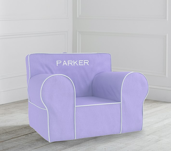 Oversized Anywhere Chair&#174;, Lavender with White Piping Slipcover Only