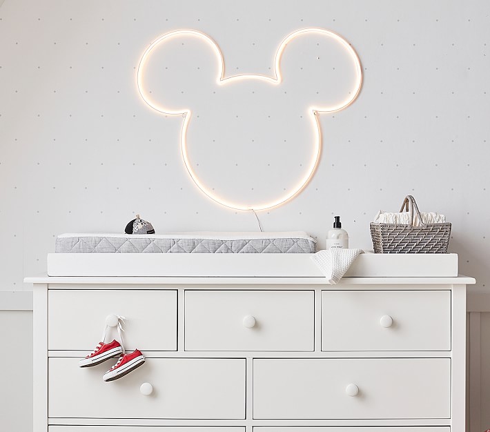 Women's Mickey & Friends Bright Neon Mickey Mouse Outline