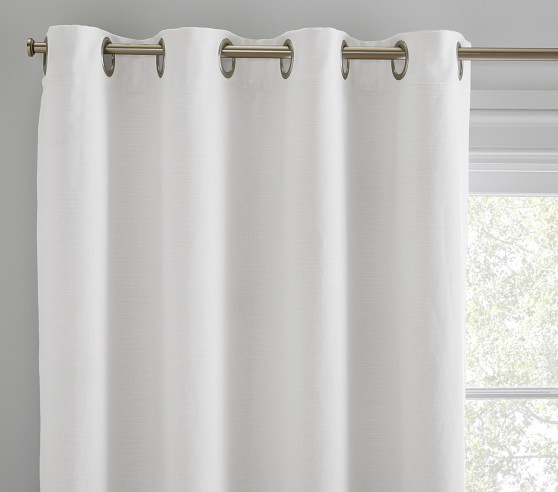 Evelyn Linen Grommet Blackout Curtain | Pottery Barn Kids