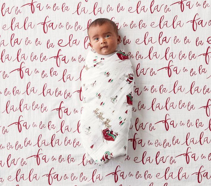 My First Christmas Baby Swaddle Set Pottery Barn Kids