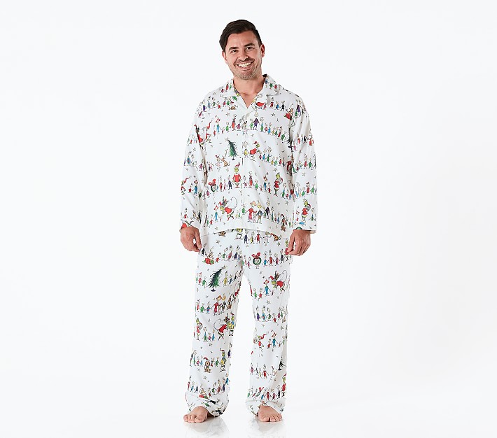 Sesame Street Men's Santa Elmo Christmas Holiday Lounge Pajama