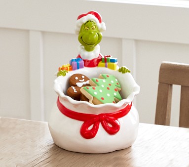 Pottery Barn Grinch Bowl Holiday gift Dr Seuss Christmas Tree