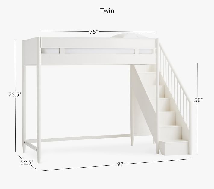 west elm x pbk Mid-Century Stair Loft & Lower Bed Set