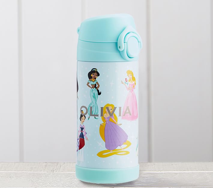 Disney Princess Stainless Steel Water Bottle with Built-In Straw