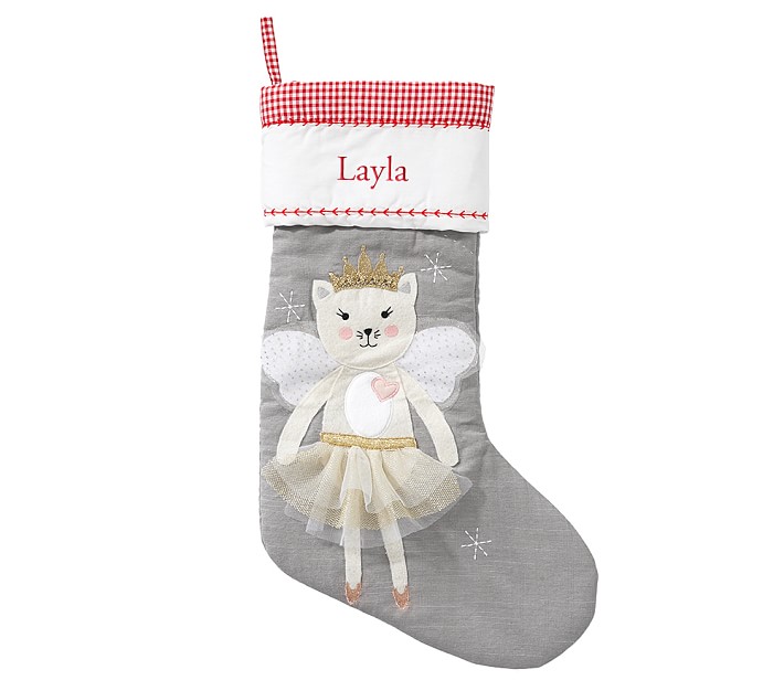 Angel Kitty Quilted Stocking