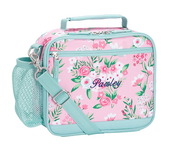 Aqua Pink Bouquets Kids Lunch Box | Pottery Barn Kids