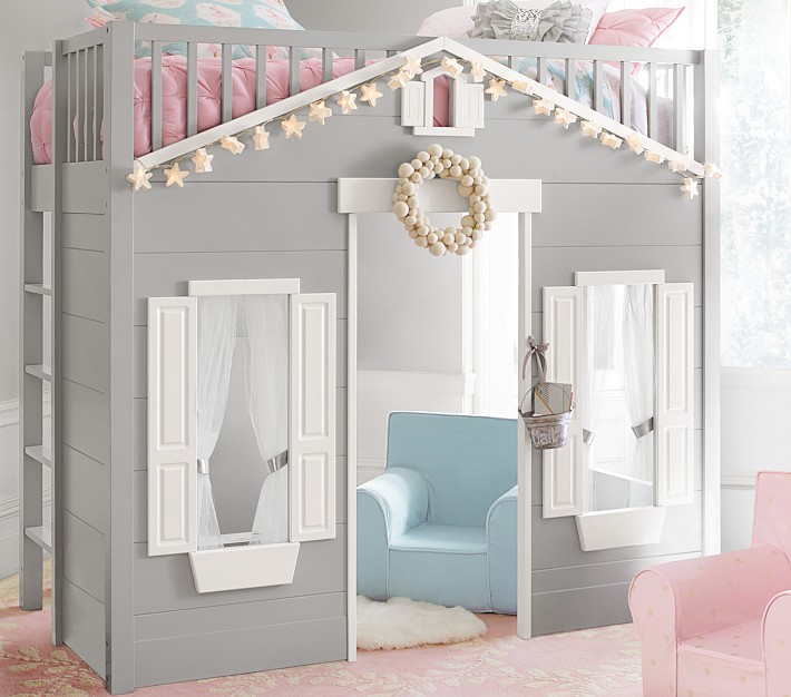 Playhouse Loft Bed For Kids Pottery Barn Kids