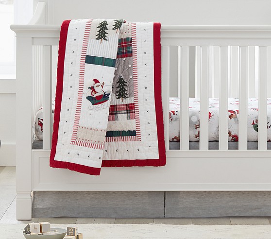 Heritage Santa Toddler Comforter| Toddler Bedding | Pottery Barn Kids