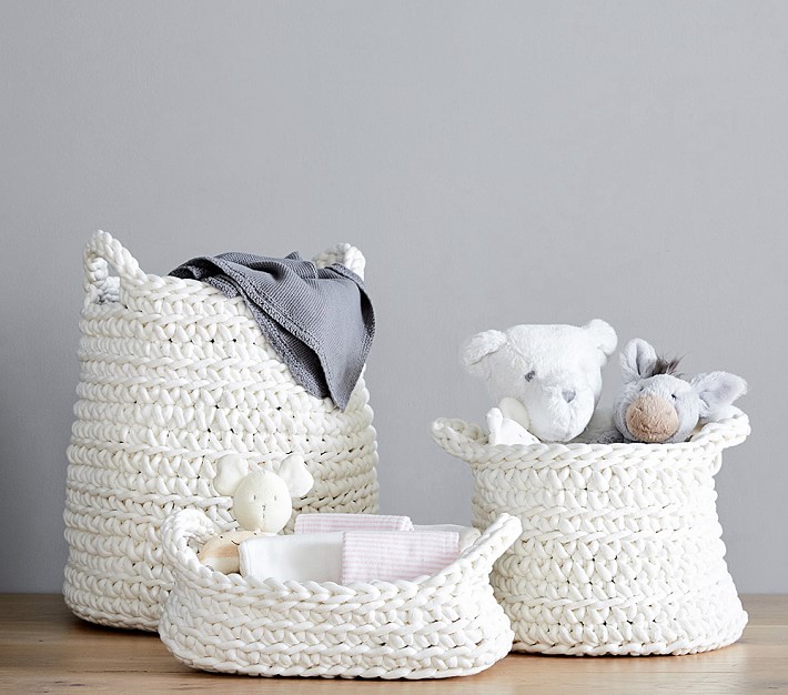Ivory Chunky Knit Nursery Storage