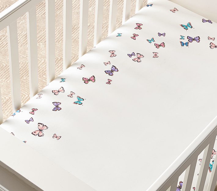 Monique Lhuillier Picture Perfect Butterfly Organic Crib Fitted Sheet Bundle - Set of 2
