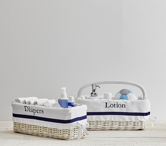 Navy Harper Changing Table Organizer Liners | Pottery Barn Kids