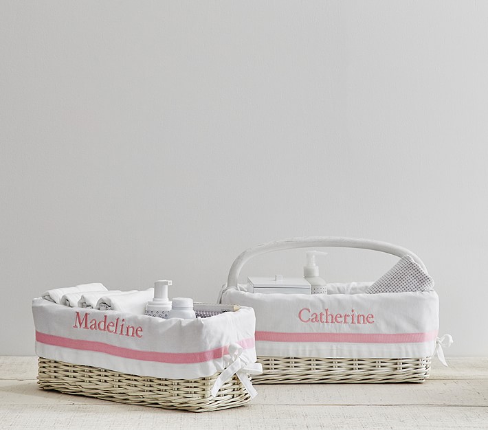Light Pink Harper Changing Table Storage Liners