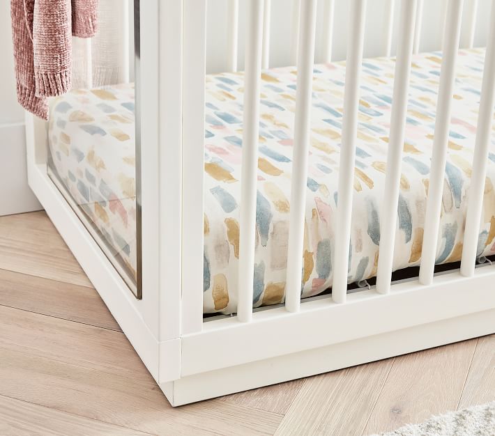 west elm x pbk Organic Watercolor Dot Crib Fitted Sheet Pottery Barn Kids