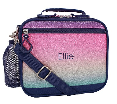 Mackenzie Lavender/Aqua Ombre Sparkle Glitter Lunch Boxes