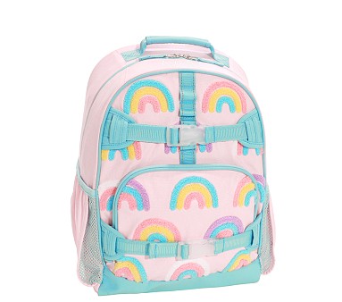 Mackenzie Turquoise Rainbows Chenille Backpacks