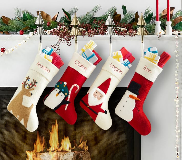 Baker Ross - EX5973 Large Felt Christmas Stockings u2060u2014 Creative Arts and Crafts for Kids to Decorate, Embellish and Personalise (Pack of 3)