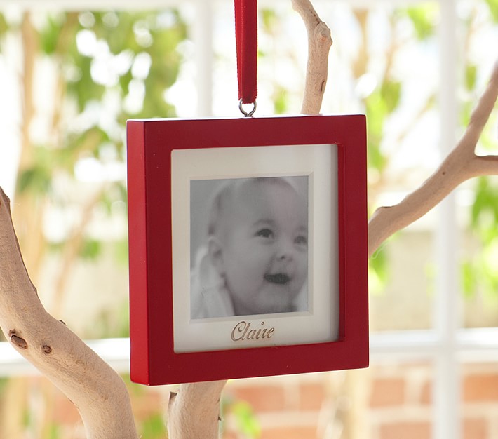 Red Frame with Velvet Ribbon Ornament