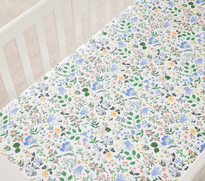Rifle Paper Co. Floral Crib Fitted Sheets, Set of 2 Pottery Barn Kids